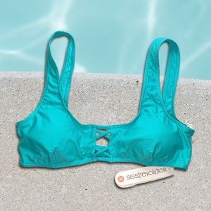 Sisstrevolution Aqua Bikini Top Emmy Bralette Size Medium NEW
